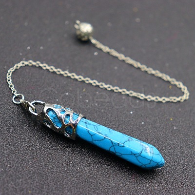 Synthetic Blue Turquoise Dowsing Pendulums PW-WG19123-10-1