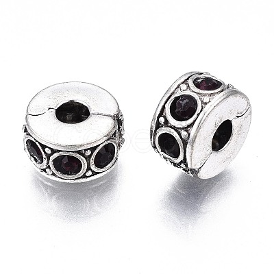 Brass Rhinestone European Clasps KK-N291-01AS-08-1