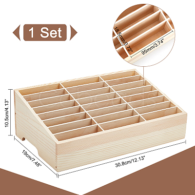 24-Grid Wooden Cell Phone Storage Box AJEW-WH0258-969A-1