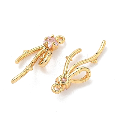 Brass Micro Pave Cubic Zirconia Pendants KK-A281-21G-02-1