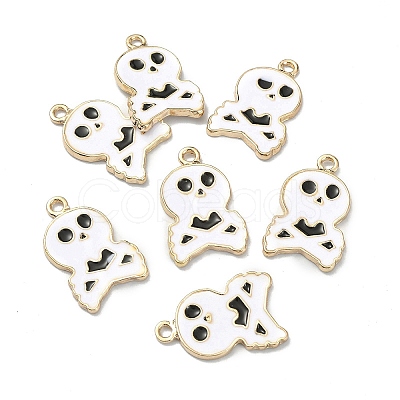 Halloween Light Gold Tone Alloy Enamel Pendants ENAM-P247-25KCG-1