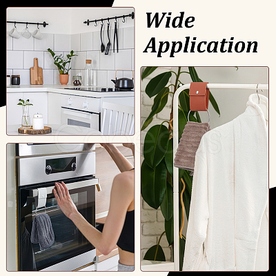 5Pcs 4 Colors PU Leather Towel Hook AJEW-NB0008-76-1