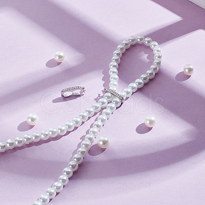 2Pcs Anti-Tarnish Rhodium Plated 925 Sterling Silver Rhinestone Twister Clasps FIND-GA0005-42-1