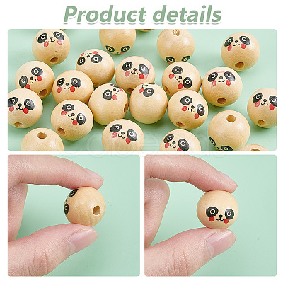 PandaHall Elite 80Pcs Natural Wood European Beads WOOD-PH0002-73-1