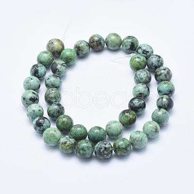 Natural African Turquoise(Jasper) Beads Strands G-E444-47-10mm-1