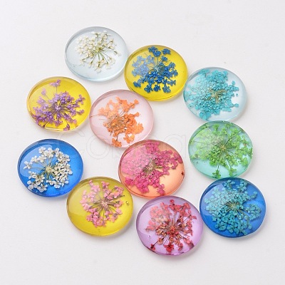 Handmade Glass Flat Back Cabochons X-GGLA-A004C-20mm-1