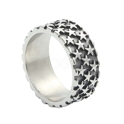 Punk Style 304 Stainless Steel Finger Rings for Men FS-WG83721-01-1