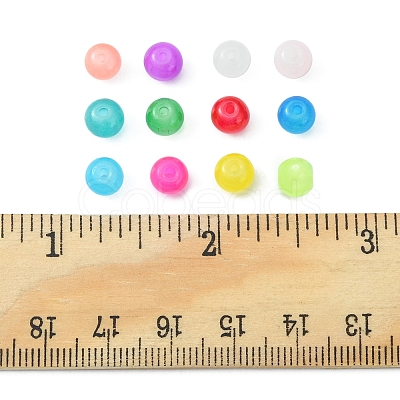 480Pcs 12 Colors Baking Paint Imitation Jade Glass Round Bead Strands DGLA-FS0001-01-1