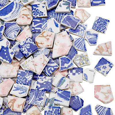 500G 4 Styles Handmade Porcelain Cabochons PORC-SP0001-22-1