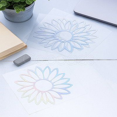 4Pcs Sunflower Adhesive Paper Stickers STIC-LP0001-11B-1