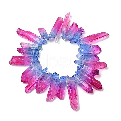 Two Tone Natural Quartz Crystal Beads Strands G-Z131-K01-07-1