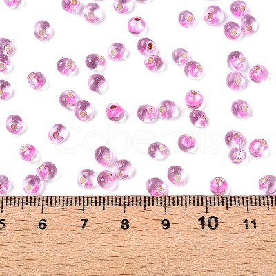6/0 Baking Paint Transparent Fringe Glass Seed Beads SEED-N006-06G-1