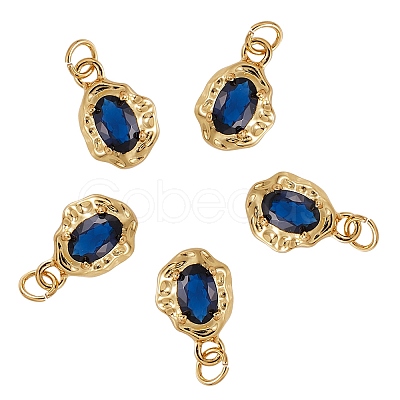 5Pcs Brass Micro Pave Cubic Zirconia Charms ZIRC-SZ0002-15B-1