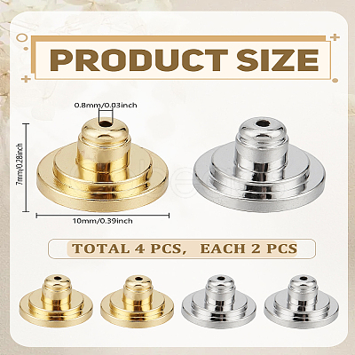 4Pcs 2 Colors Brass Ear Nuts FIND-LP0006-35-1