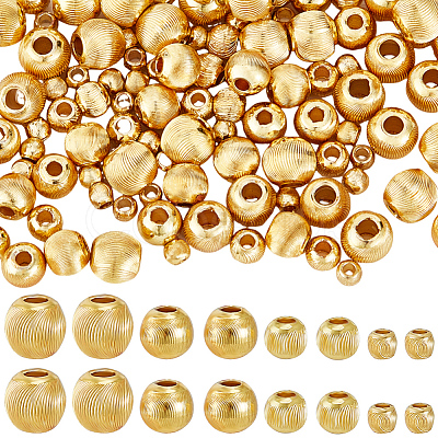 120Pcs 4 Style Brass Beads KK-BBC0012-36-1