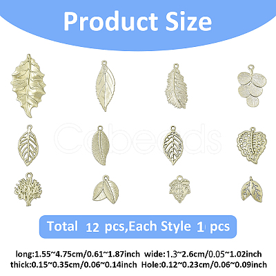 12Pcs 12 Styles Christmas Alloy Pendants FIND-YW0010-62-1