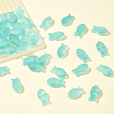 50Pcs Transparent Spray Painted Glass Beads GLAA-FS0002-06C-1