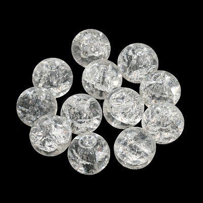 Transparent Spray Painting Crackle Glass Beads GLAA-L046-01B-22-1