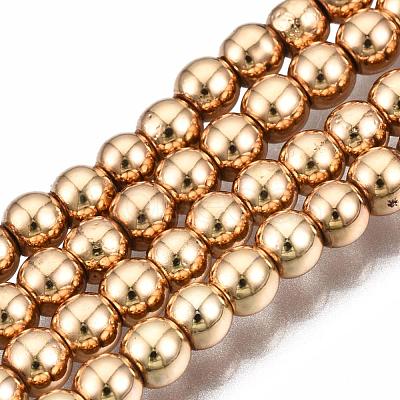 Electroplate Non-magnetic Synthetic Hematite Bead Strands X-G-Q466-3mm-04-1