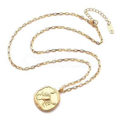 304 Stainless Steel Constellation Pendant Necklaces NJEW-K392-01G-08-1