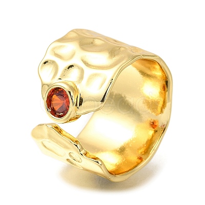 Rack Plating Brass Micro Pave Cubic Zirconia Solitaire Ring RJEW-M022-12G-1