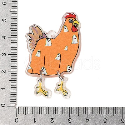 Halloween Theme Opaque Printed Acrylic Pendants SACR-S034-11C-1