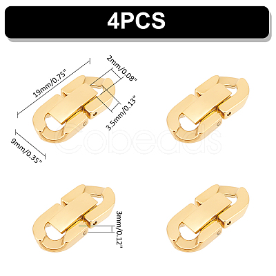 Unicraftale 4Pcs 304 Stainless Steel Fold Over Clasps STAS-UN0055-31-1