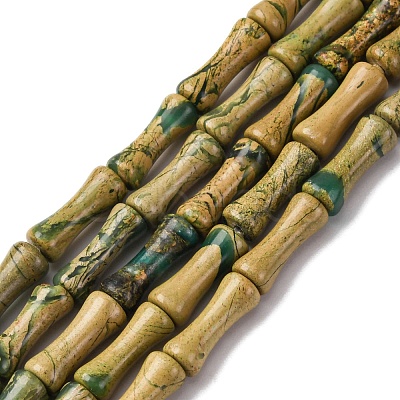 Natural Verdite Stone Beads Strands G-L624-G08-12x5mm-1
