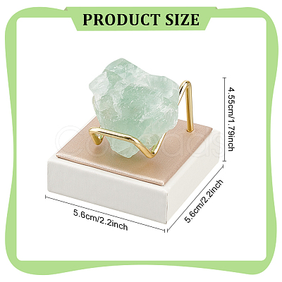 Square PU Leather Mineral Crystal Display Stands AJEW-WH0342-63-1