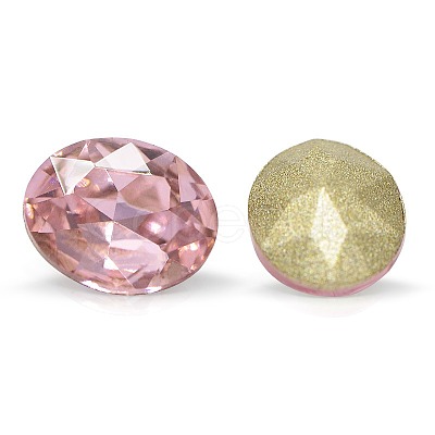 Faceted Oval Glass Pointed Back Rhinestone Cabochons RGLA-A010-8x10mm-S26-1
