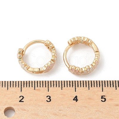 Daisy Brass Enamel Hoop Earrings for Women EJEW-G434-01G-02-1