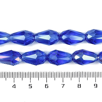 Transparent Electroplate Glass Beads Strands EGLA-N013-T8mm-B11-1