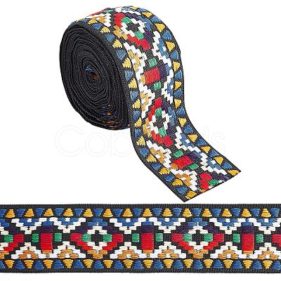 Gorgecraft 5 Yards Ethnic Style Embroidery Polycotton Ribbons OCOR-GF0001-95-1