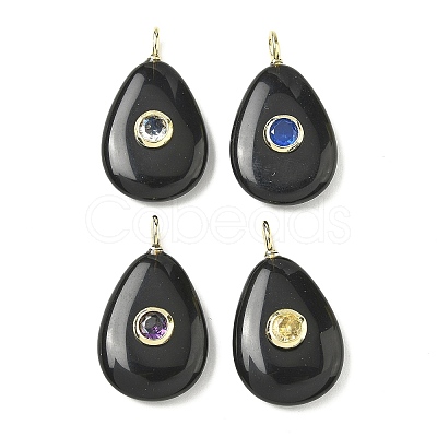 Natural Obsidian Pendants G-H318-04G-01-1