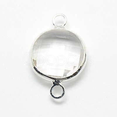 Silver Color Plated Brass Glass Links connectors GLAA-J011A-S-1