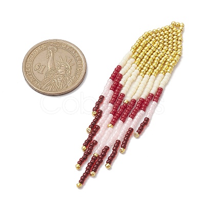 Seed Beads Beaded Charms PALLOY-MZ00221-1