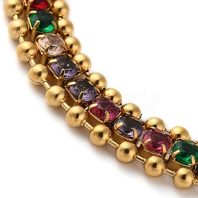 Golden 304 Stainless Steel Triple Layer Multi-strand Bracelets BJEW-C045-01A-G-1