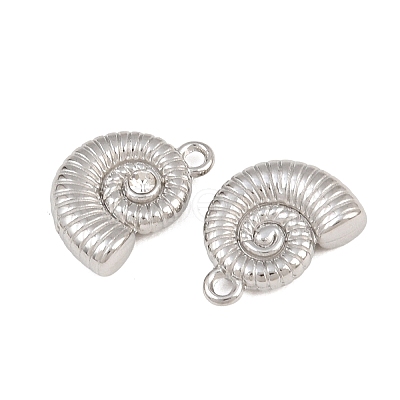 304 Stainless Steel with Crystal Rhinestone Charms RB-CBABFDA-11B-P-1