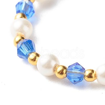 Imitate Austrian Crystal Bicone Glass Beaded Finger Rings RJEW-TA00003-04-1