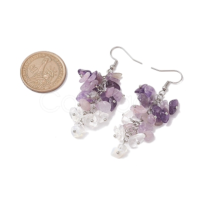 Natural Amethyst Earrings EJEW-TA00462-04-1