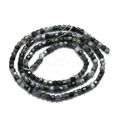 Natural Hawk's Eye Beads Strands G-P457-B01-44-1