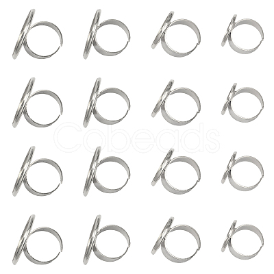 16Pcs 4 Size Adjustable Brass Finger Rings Components KK-CA0002-22S-1