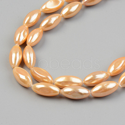 Electroplate Natural Freshwater Shell Beads Strands SHEL-T017-13B-1