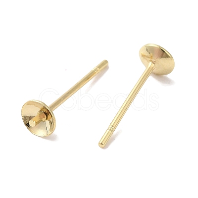 Brass Studs Earrings Finding KK-K383-01B-G-1