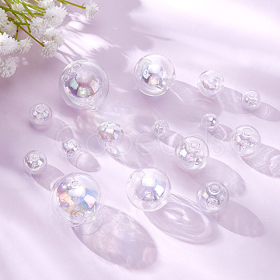 16Pcs 8 Style Handmade Two Holes Blown Glass Globe Beads FIND-PH0004-63-1