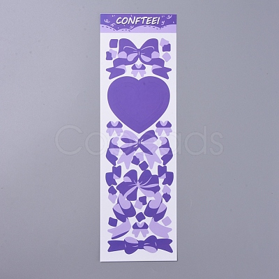 Bowknot & Heart Pattern Decorative Stickers Sheets DIY-L037-G05-1