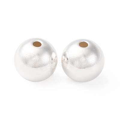 Fine Silver Round Beads STER-A047-08A-S-1