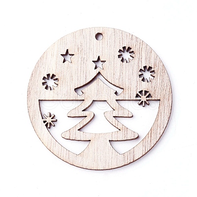 Undyed Wood Big Pendants WOOD-F007-03-1