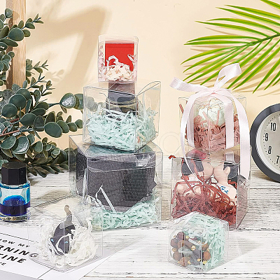 Transparent Plastic PET Box Gift Packaging CON-WH0052-8x8cm-1