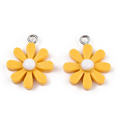 Opaque Resin Pendants RESI-WH0037-01C-1